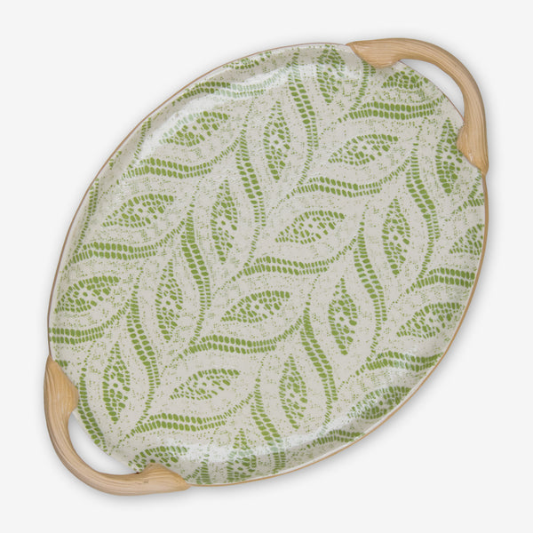 Terrafirma Ceramics: Small Oval Platter with Handles: Paisley Citrus