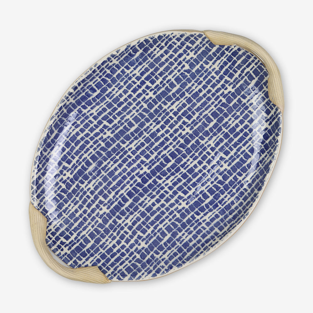 Terrafirma Ceramics: Small Oval Platter with Handles: Metro Cobalt