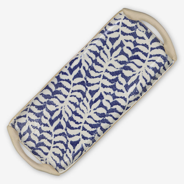 Terrafirma Ceramics: Tart Tray with Handles: Fern Cobalt
