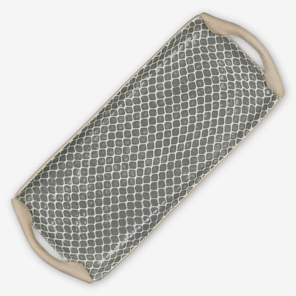 Terrafirma Ceramics: Tart Tray with Handles: Taj Charcoal
