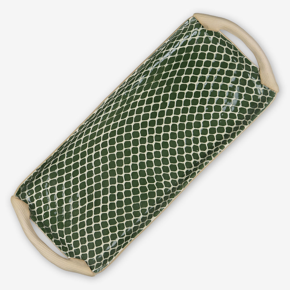 Terrafirma Ceramics: Tart Tray with Handles: Taj Pine