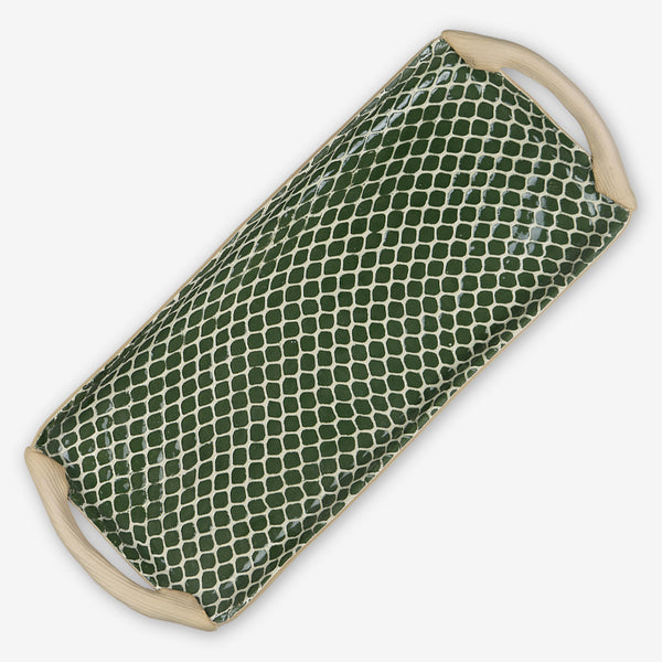 Terrafirma Ceramics: Tart Tray with Handles: Taj Pine