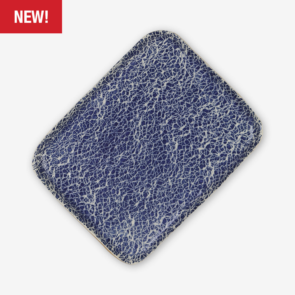 Terrafirma Ceramics: Tidbit Tray: Crackle Cobalt