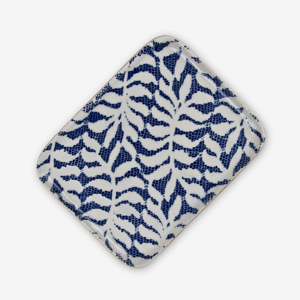 Terrafirma Ceramics: Tidbit Tray: Fern Cobalt