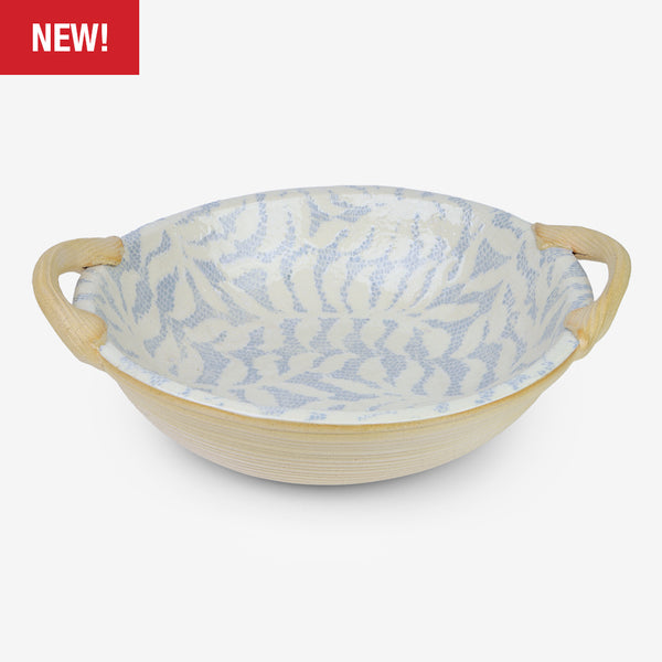 Terrafirma Ceramics: Veggie Bowl with Handles: Fern Opal