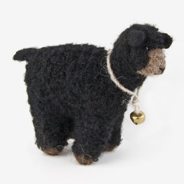 The Au Gres Sheep Factory: Needlefelt Ornaments: Boucle Lamb Black