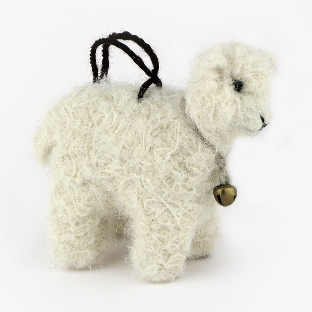 The Au Gres Sheep Factory: Needlefelt Ornaments: Boucle Lamb White