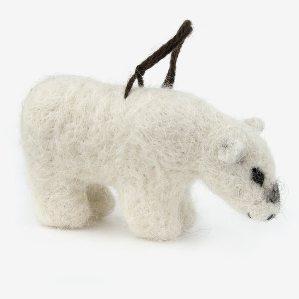 The Au Gres Sheep Factory: Needlefelt Ornaments: Polar Bear Standing