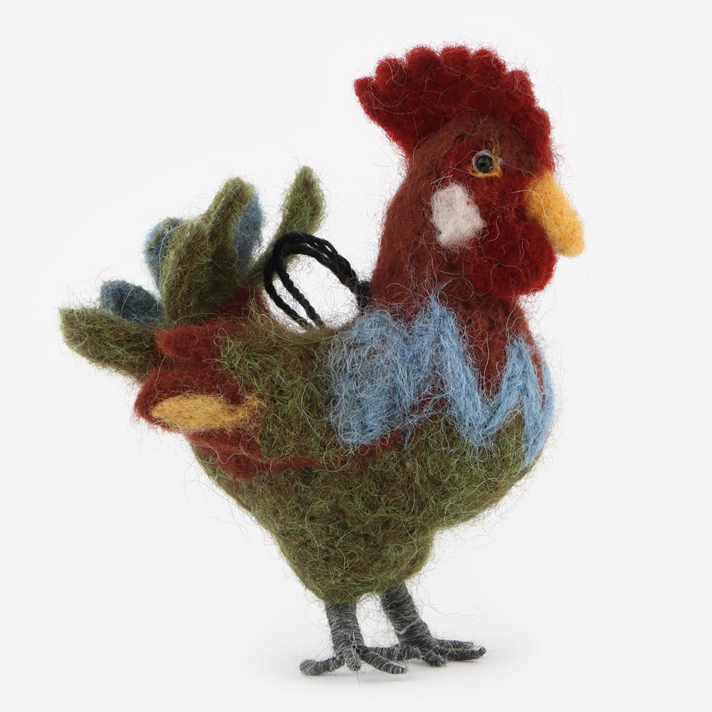 The Au Gres Sheep Factory: Needlefelt Ornaments: Rooster