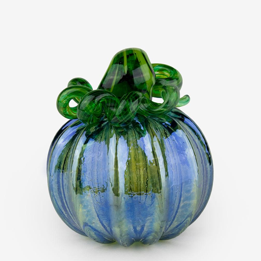 The Glass Forge: Medium Pumpkin: Silver Blue