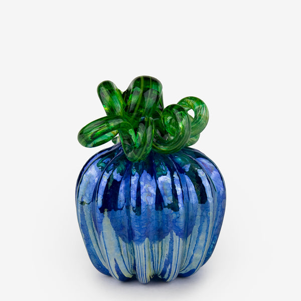 The Glass Forge: Small Pumpkin: Silver Blue