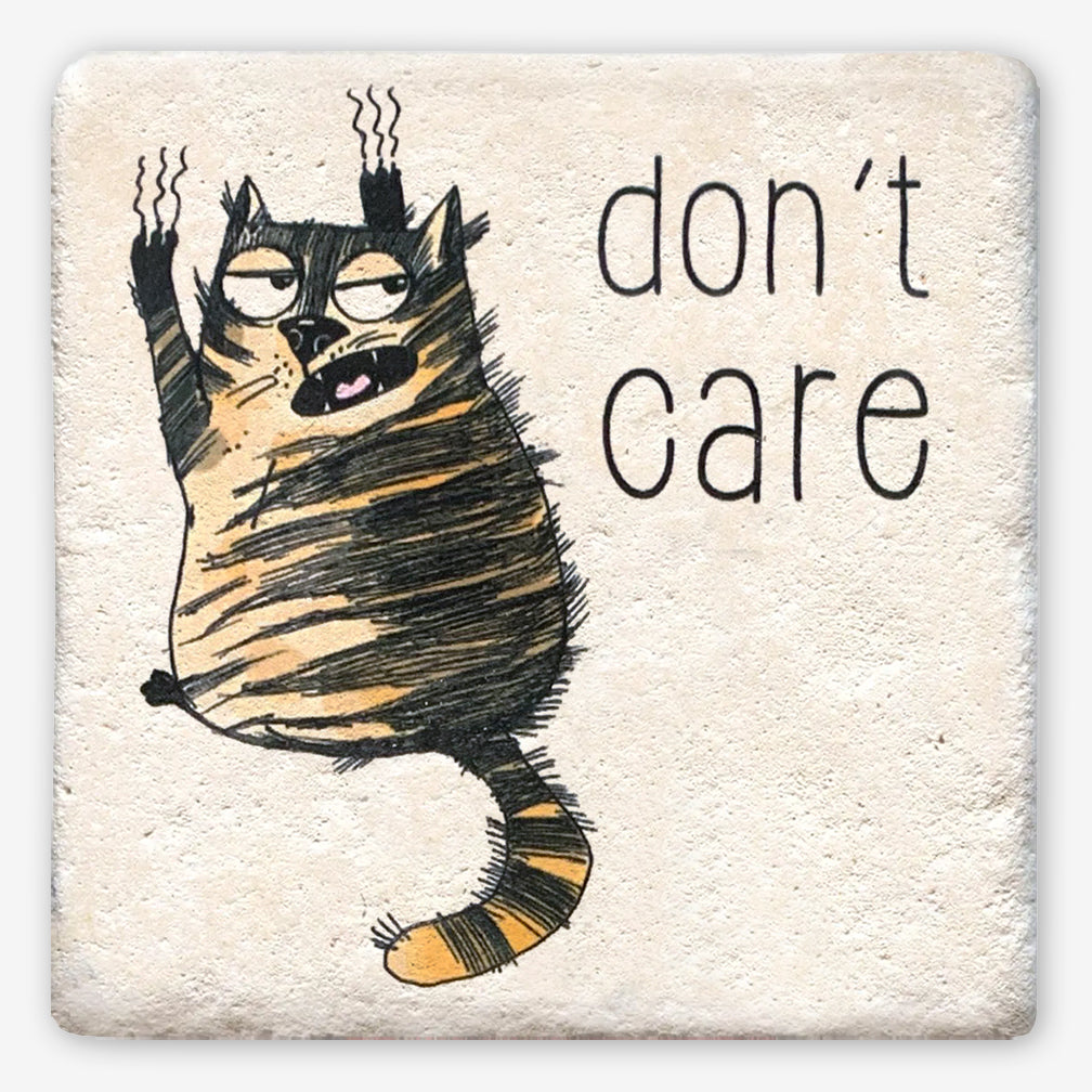Tipsy Coasters: Don't Care (Cat)