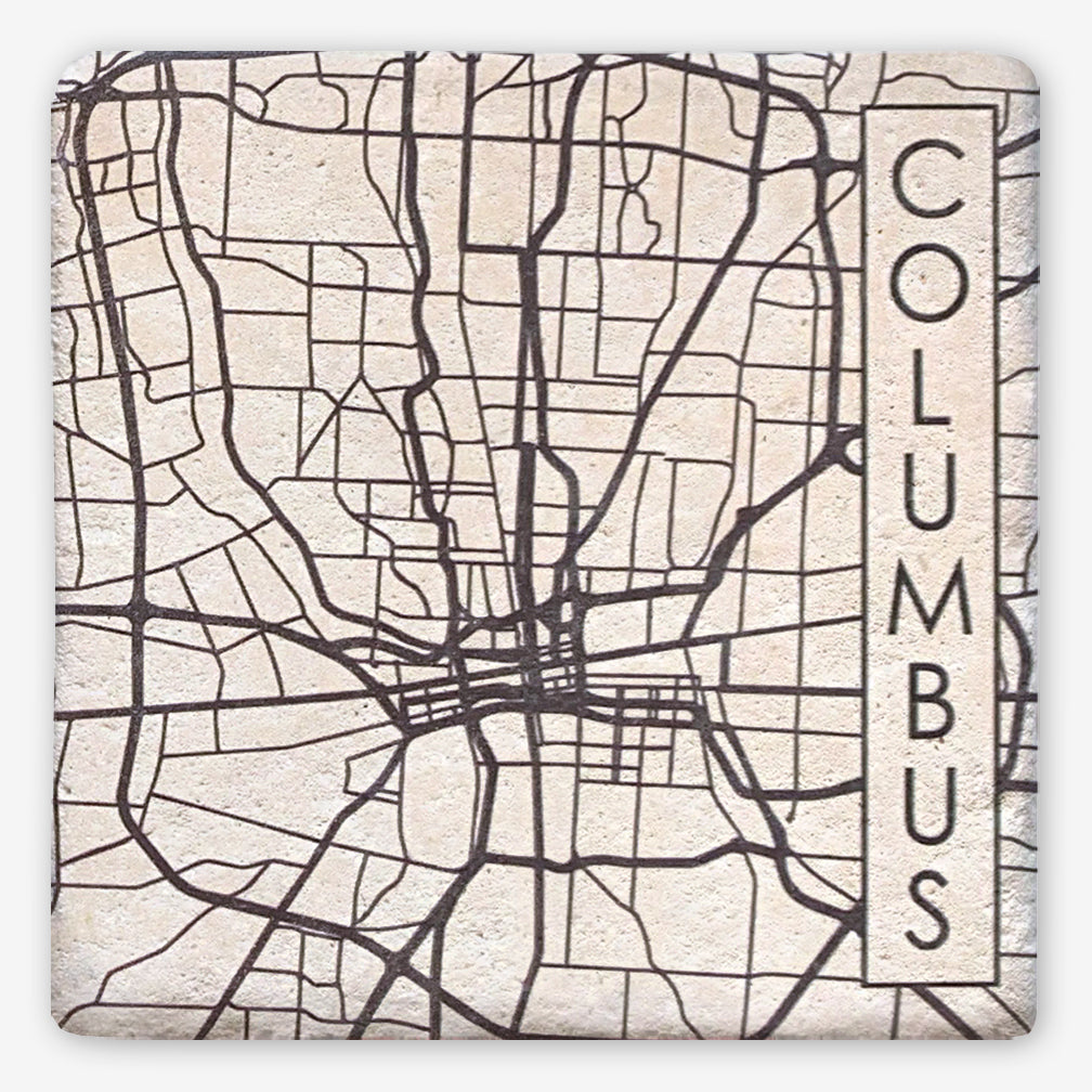 Tipsy Coasters: City Streets Columbus Ohio