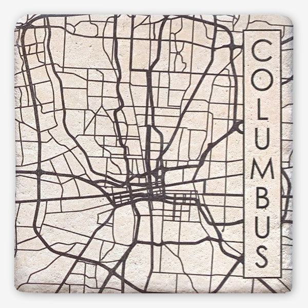 Tipsy Coasters: City Streets Columbus Ohio