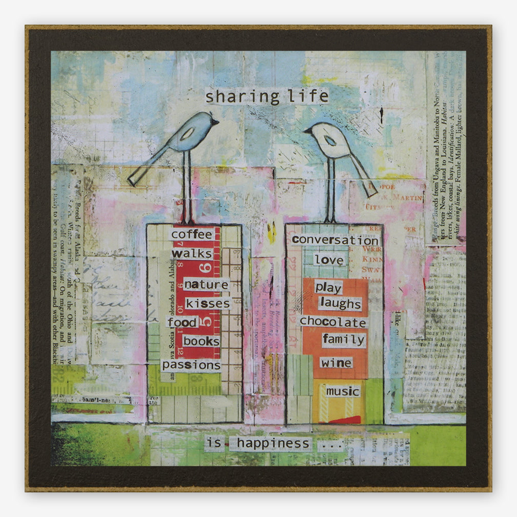 Vintage Girl Designs Wood Plaque: Sharing Life