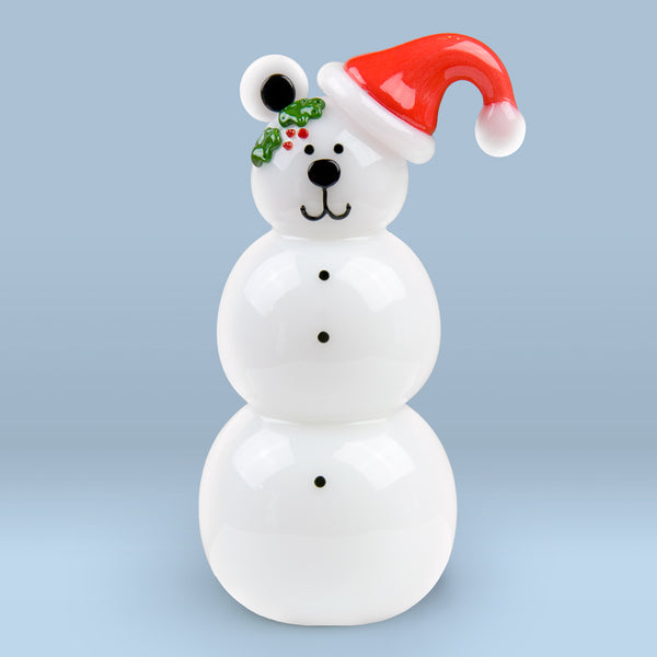 Vitrix Hot Glass Studio: Snowmen: Bear with Santa Hat