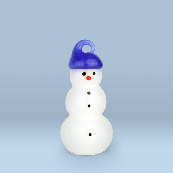 Vitrix Hot Glass Studio: Snowmen Ornaments: Blue Hat