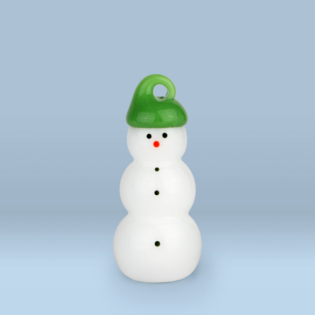 Vitrix Hot Glass Studio: Snowmen Ornaments: Green Hat