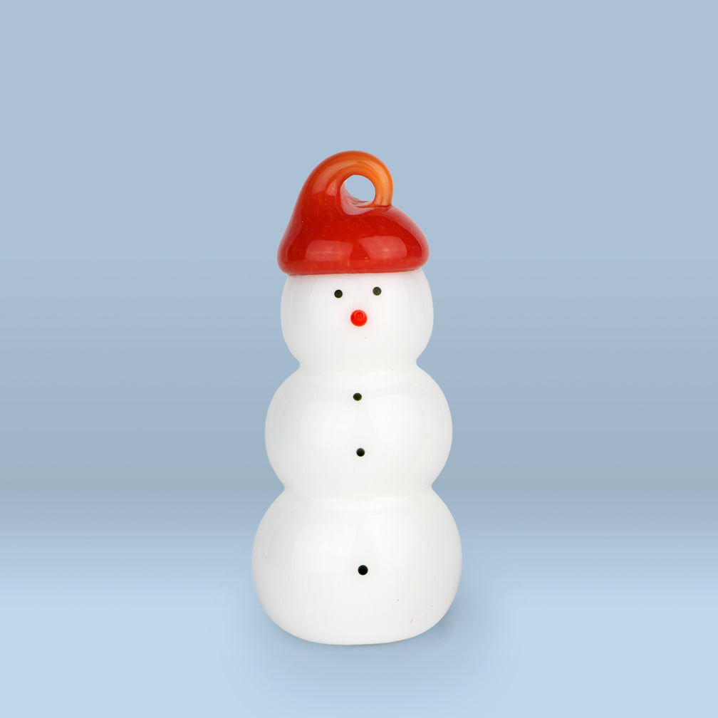 Vitrix Hot Glass Studio: Snowmen Ornaments: Red Hat