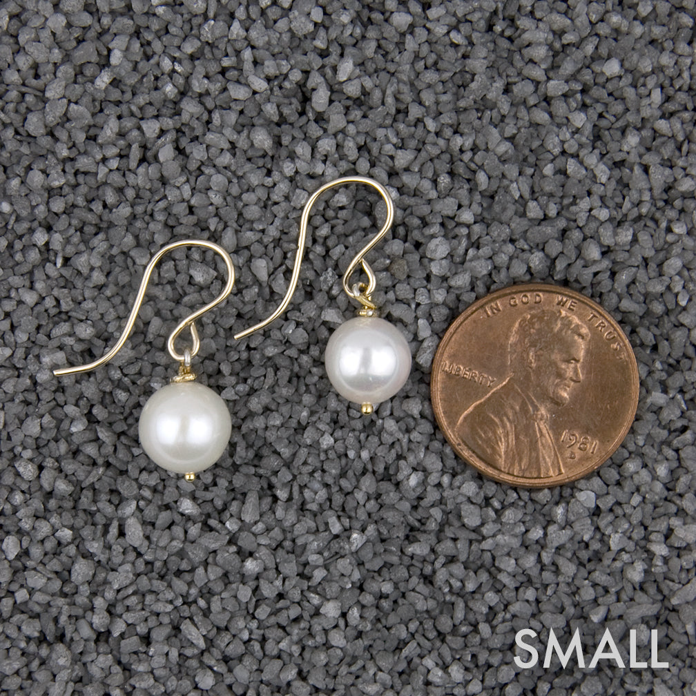 Zina Kao Exclusives Wire Earrings: Pearl Solitaire, Gold