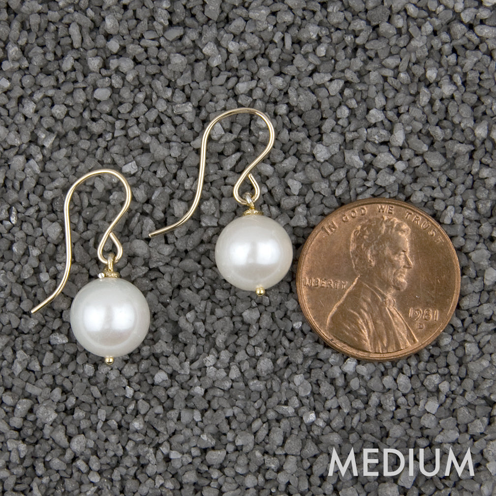 Zina Kao Exclusives Wire Earrings: Pearl Solitaire, Gold