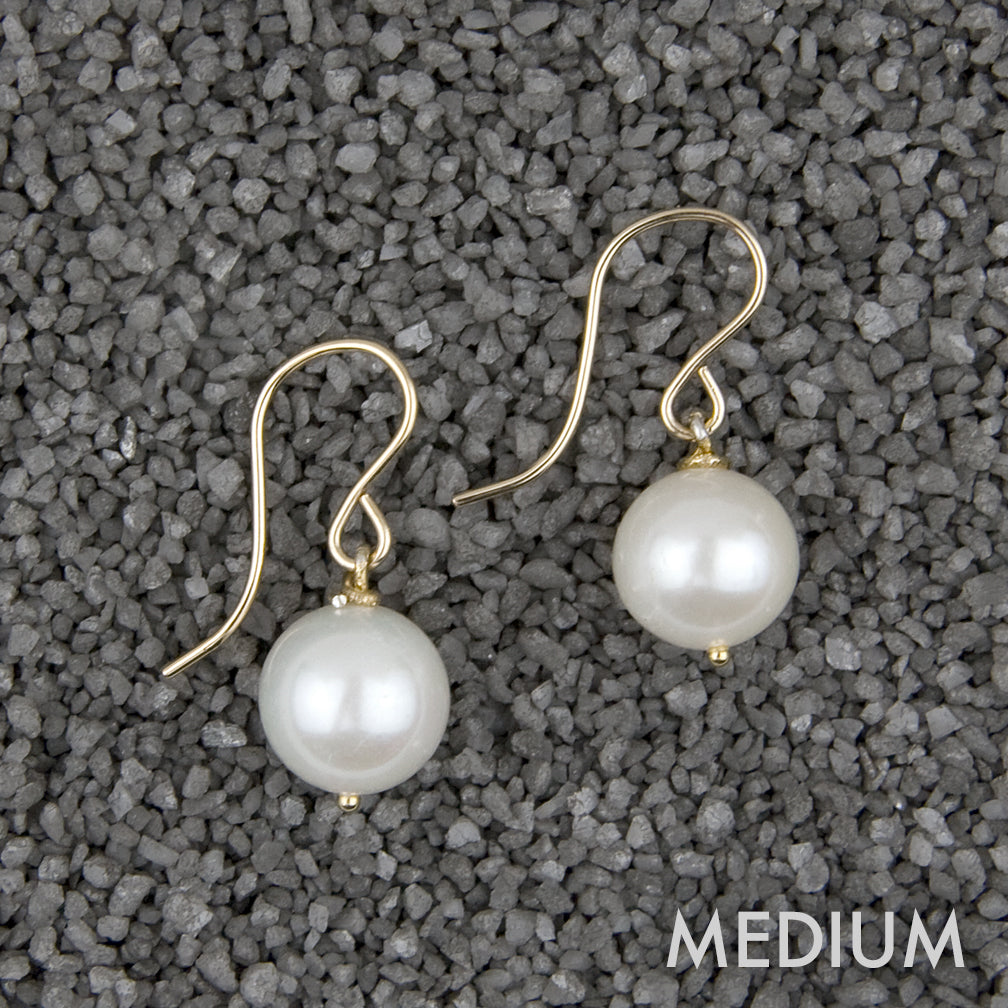 Zina Kao Exclusives Wire Earrings: Pearl Solitaire, Gold
