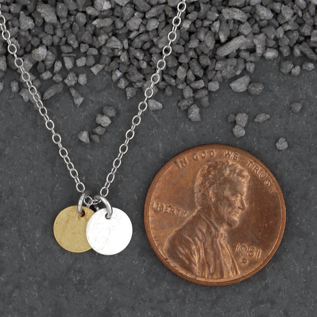 Zina Kao Exclusives Necklace: Two Tiny Dot, Mostly Silver