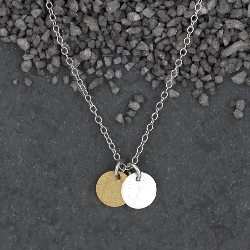Zina Kao Exclusives Necklace: Two Tiny Dot, Mostly Silver
