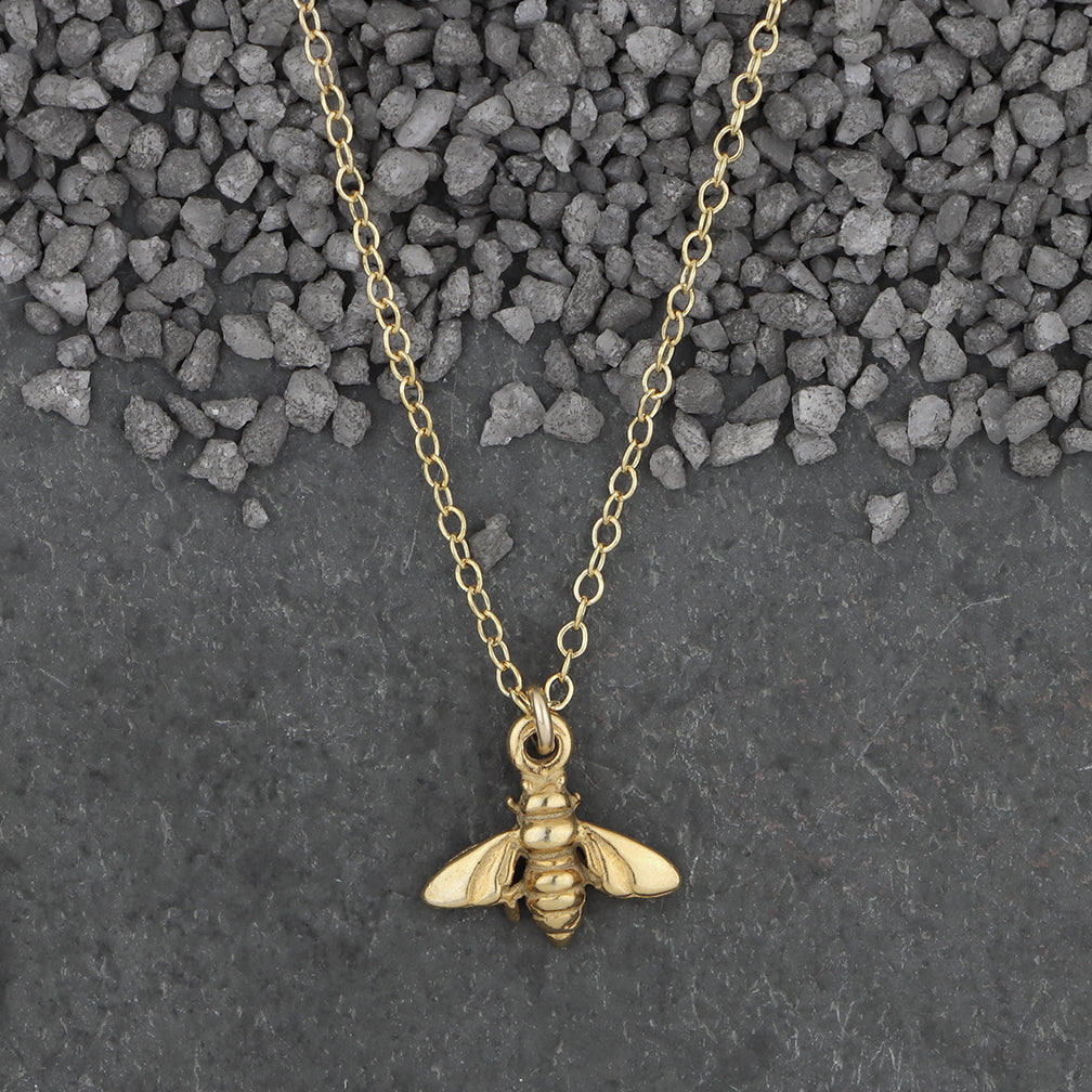 Zina Kao Exclusives Necklace: Itty Bitty Bee, Gold with Gold Chain