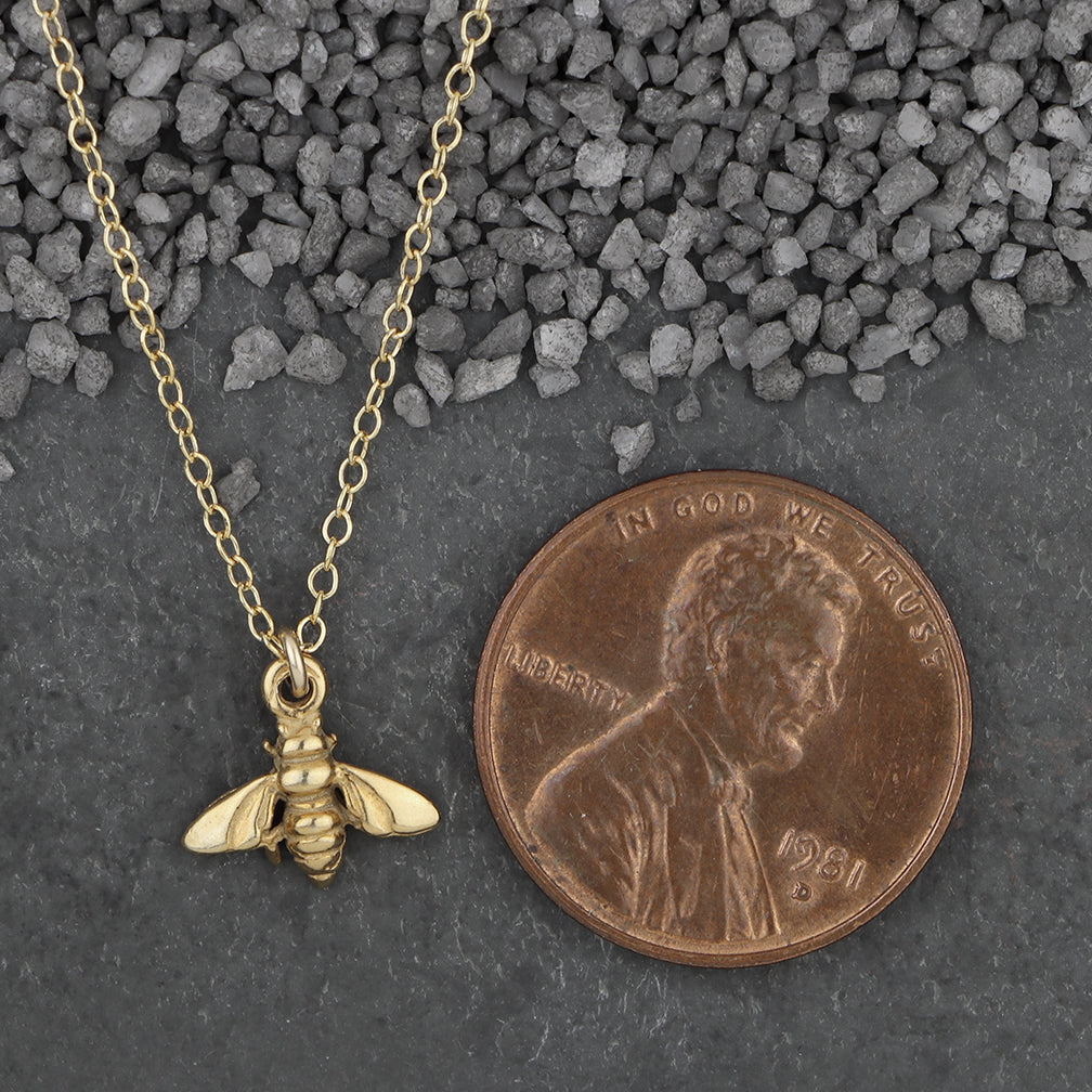 Zina Kao Exclusives Necklace: Itty Bitty Bee, Gold with Gold Chain