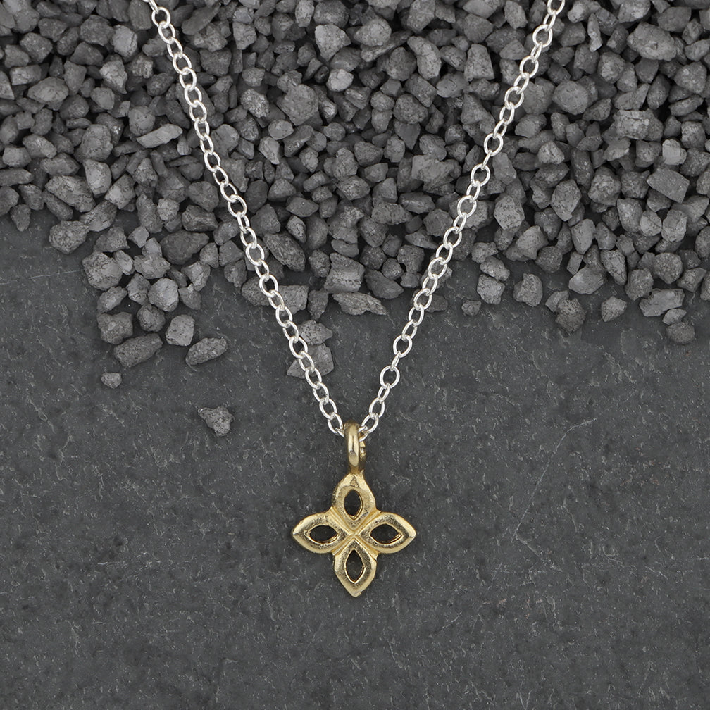 Zina Kao Exclusives Necklace: Itty Bitty Star, Gold with Silver Chain