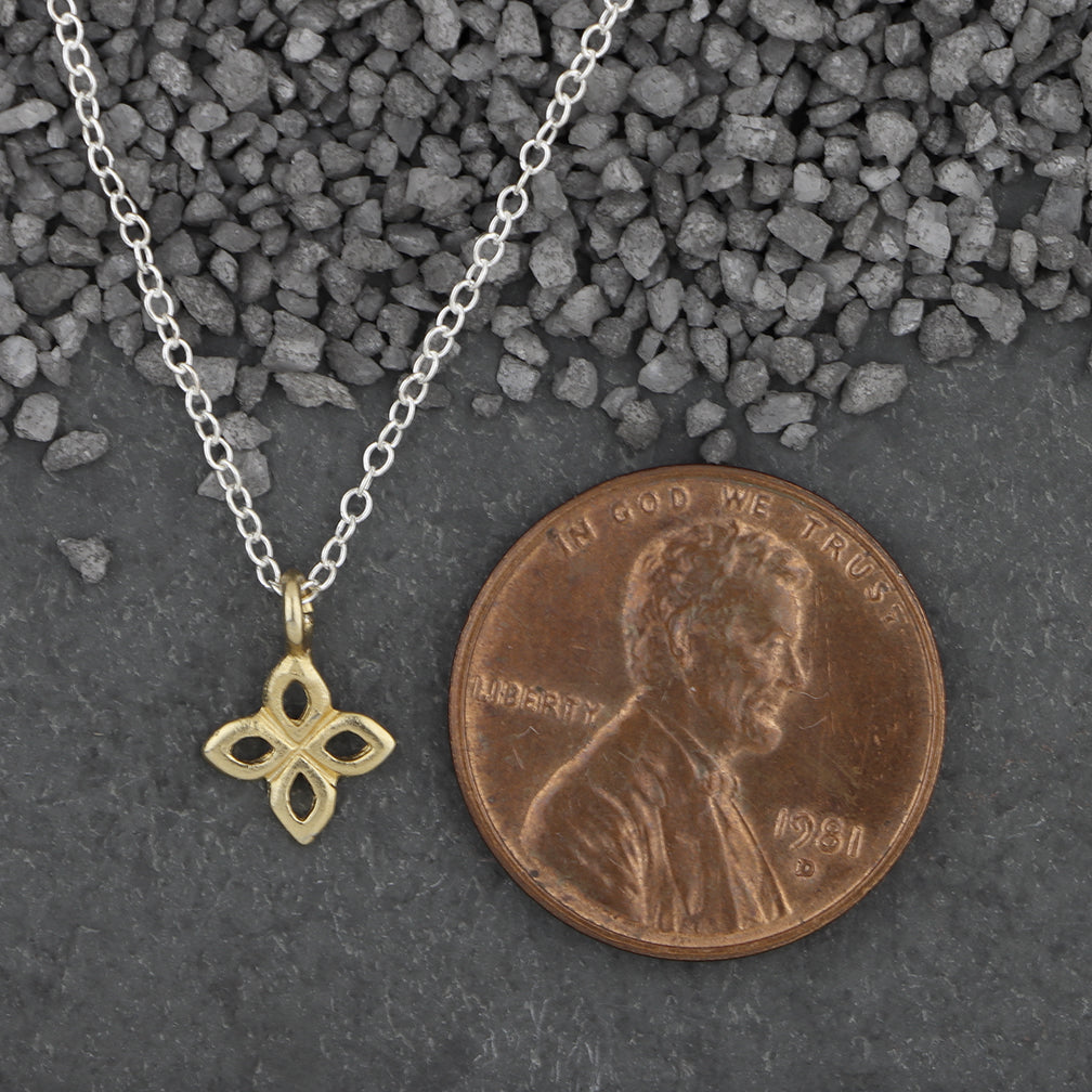 Zina Kao Exclusives Necklace: Itty Bitty Star, Gold with Silver Chain