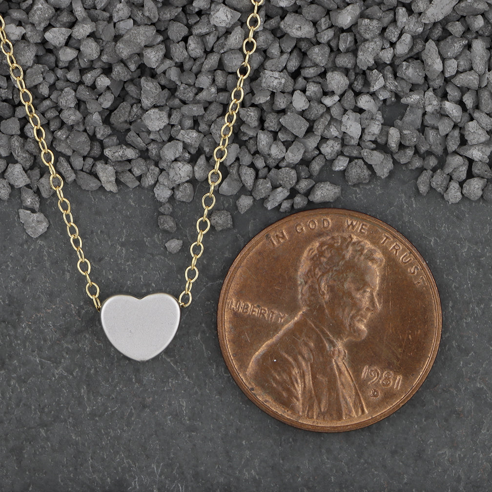Zina Kao Exclusives Necklace: Plated Mini Slider Heart, Silver with Gold Chain