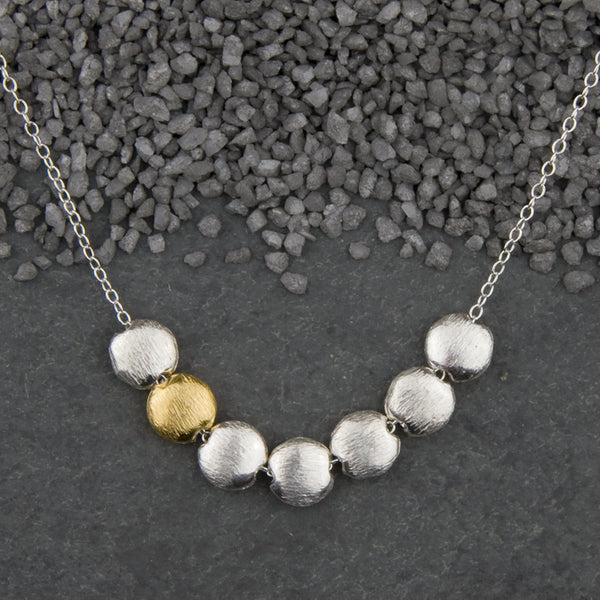 Zina Kao Exclusives Necklace: Seven Microcoins, Mostly Silver