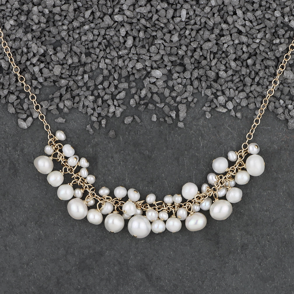 Zina Kao Exclusives Necklace: Mini Pearl Bib, Gold