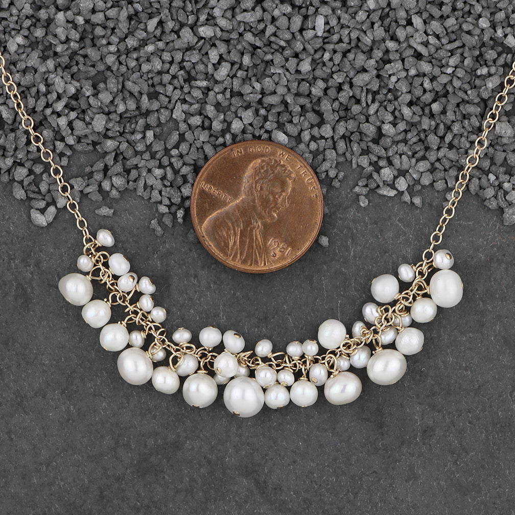 Zina Kao Exclusives Necklace: Mini Pearl Bib, Gold