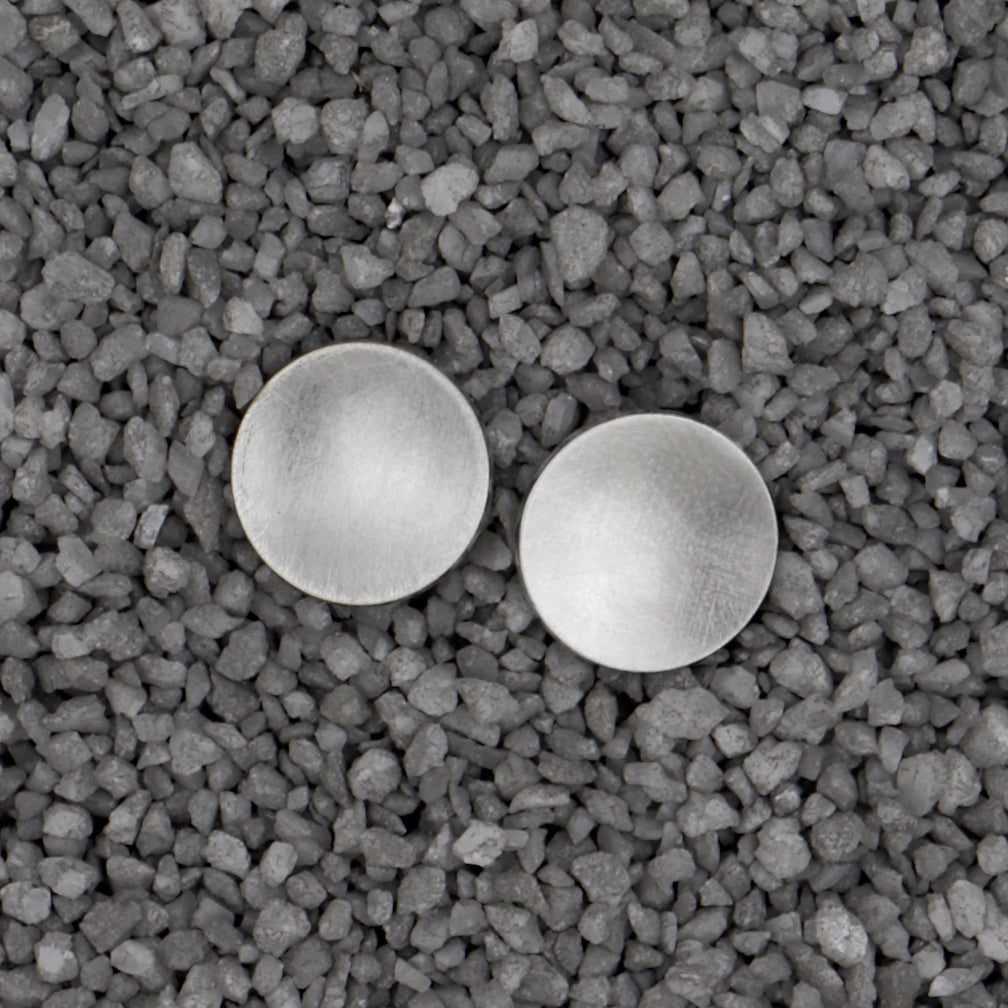 Zina Kao Exclusives Post Earrings: Baby Geo Disc, Silver