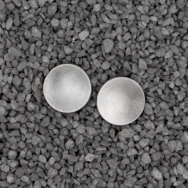 Zina Kao Exclusives Post Earrings: Baby Geo Disc, Silver