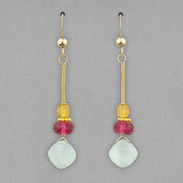 Anna Balkan Earrings: Eve Classic, Gold with Chalcedony