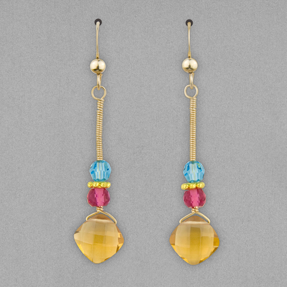 Anna Balkan Earrings: Eve Classic, Gold with Citrine