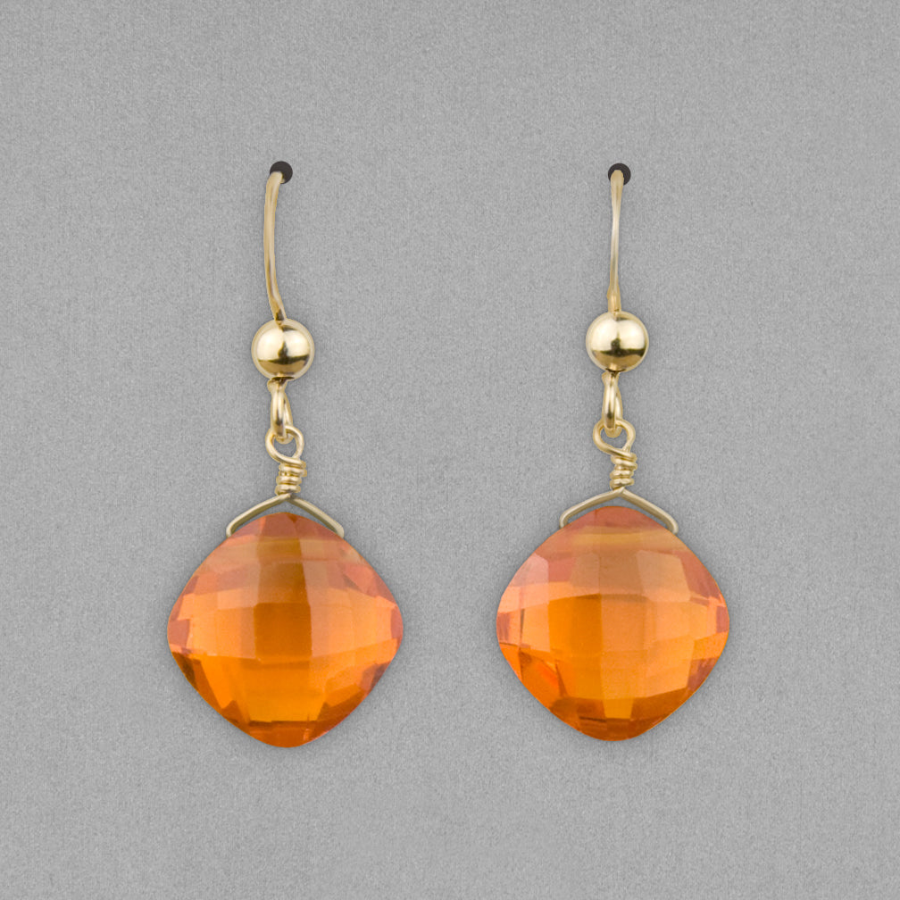 Anna Balkan Earrings: Kylie Fun, Gold with Orange