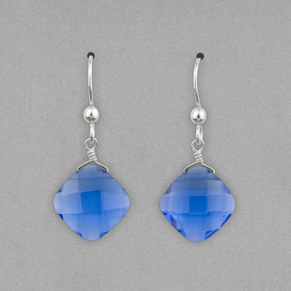 Anna Balkan Earrings: Kylie Fun, Silver with Blue Quartz