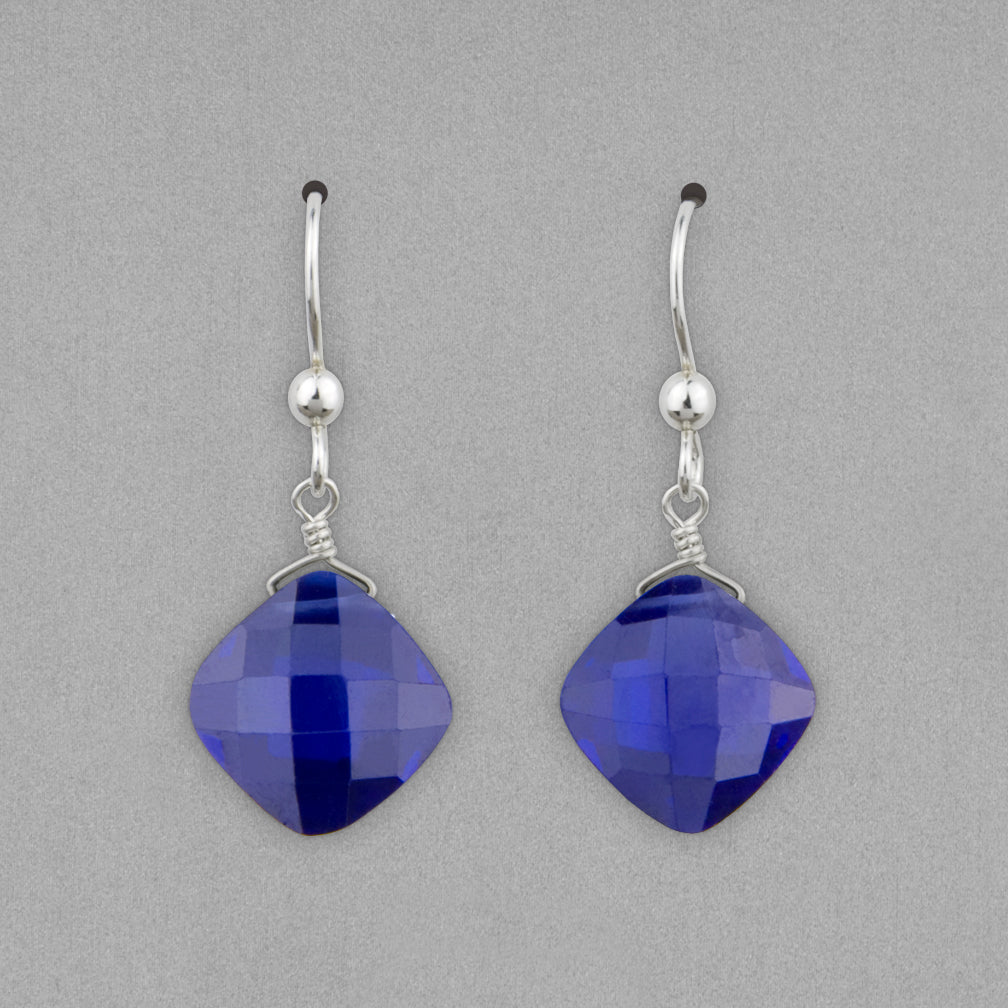 Anna Balkan Earrings: Kylie Fun, Silver with Tanzanite