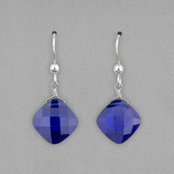 Anna Balkan Earrings: Kylie Fun, Silver with Tanzanite