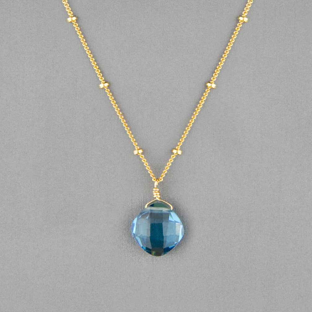 Anna Balkan Necklace: Kylie Single Gem, Gold with Spinel
