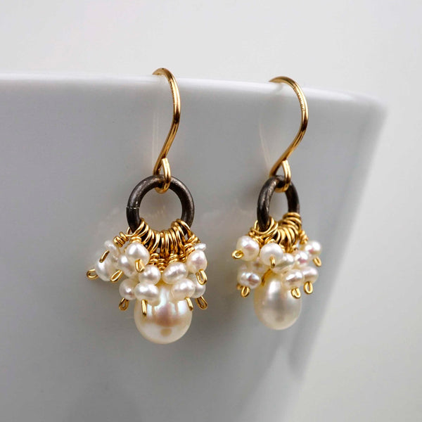 Calliope Jewelry: Earrings: Clusters of Freshwater Pearls