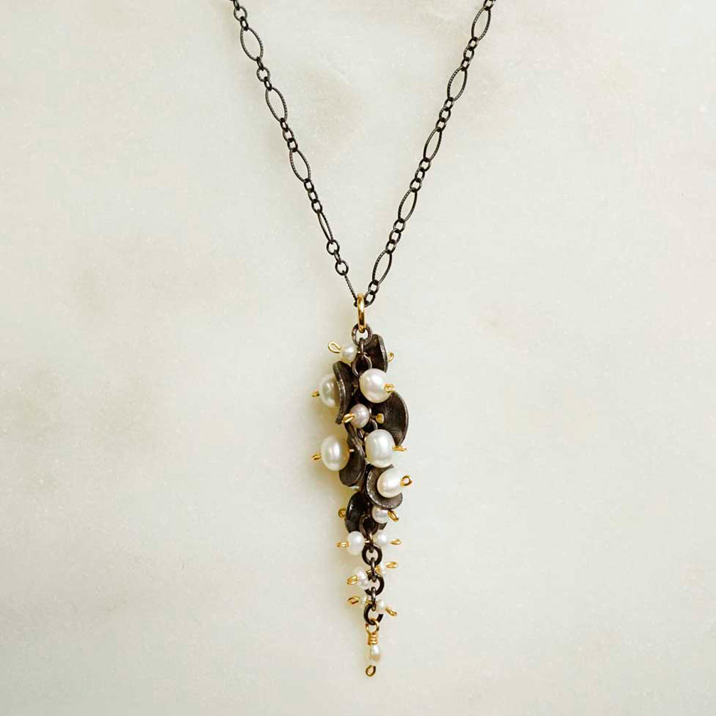 Calliope Jewelry: Necklace: Cascading Pearl Cluster