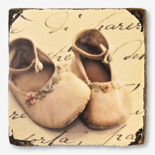 Cedar Mountain Studios: Lost + Found Art Block: Baby Shoes