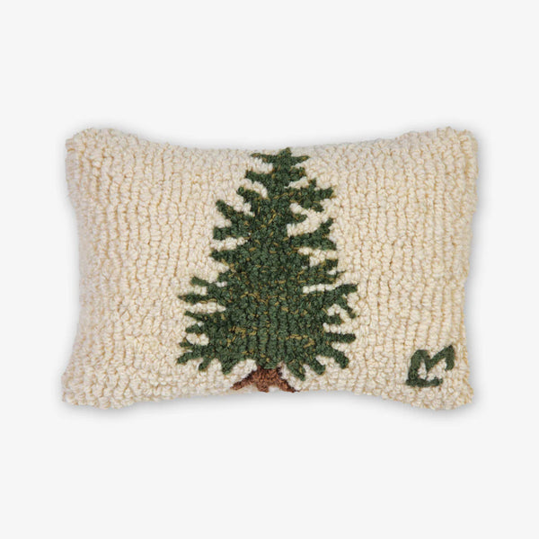 Chandler 4 Corners: Hand-Hooked Wool Pillow: 12x8 Inch Little Tree