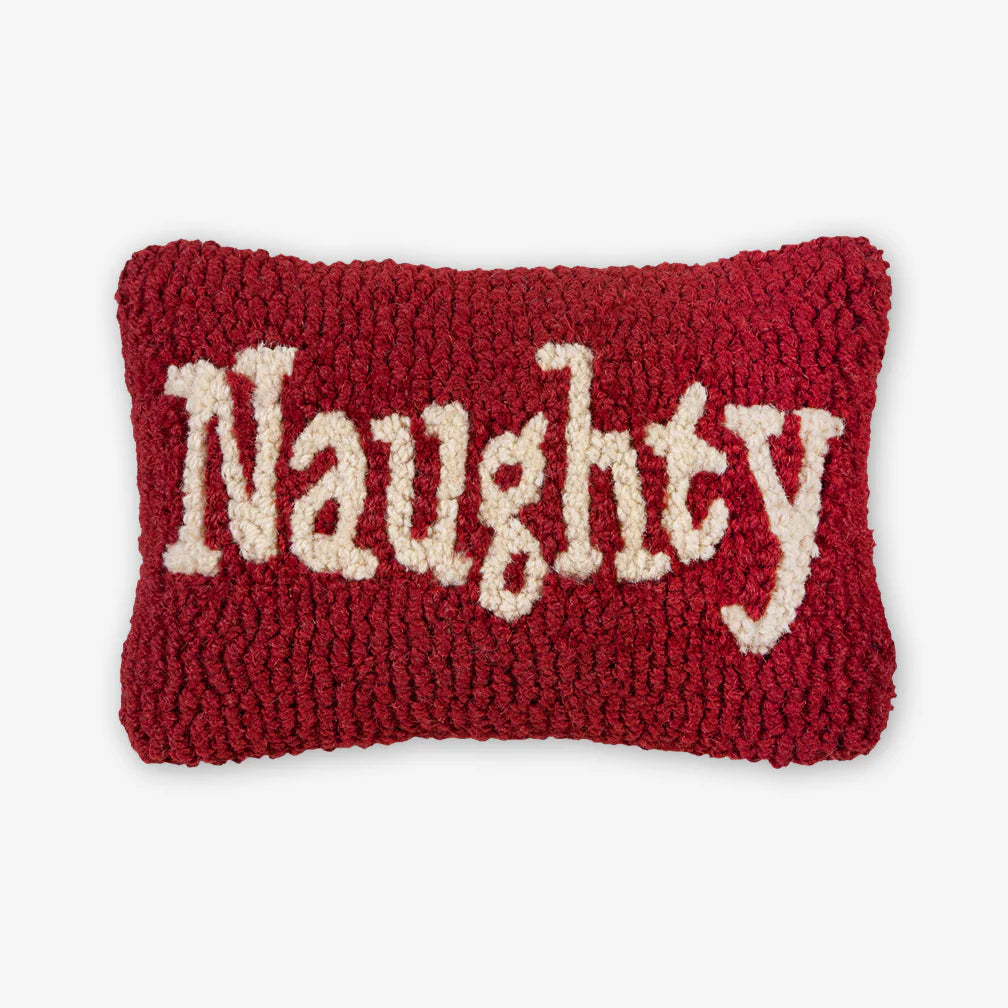 Chandler 4 Corners: Hand-Hooked Wool Pillow: 12x8 Inch Naughty